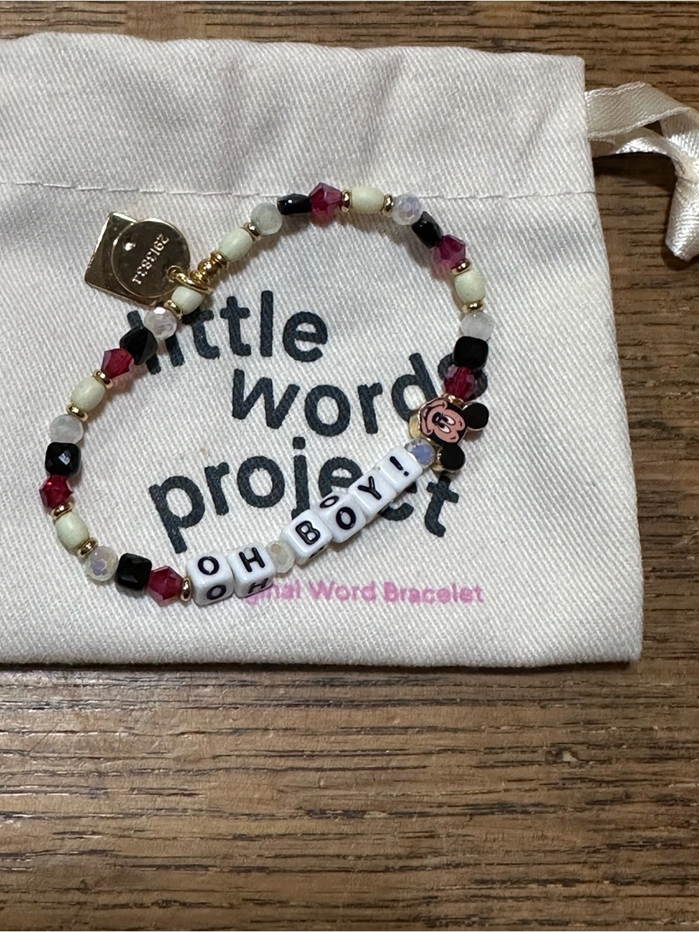 Little words project OH BOY Beaded Bracelet Sz s/m